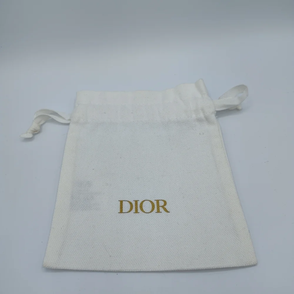 Dior Beauty Ivory Canvas Drawstring Pouch | Gold Logo | 6.25x4.75 | Qty 8 NWOT